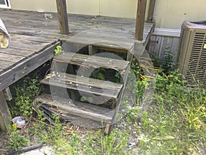 Rotten porch stairs needing replacement