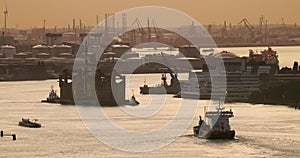 Rotterdam busy industrial waterways