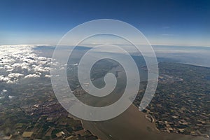 Rotterdam channels sea aerial view panorama