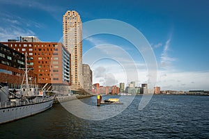 Rotterdam city harbour and water taxi stand