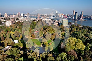 Rotterdam city and park from Euromast