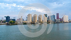 Rotterdam city in the river Maas in South Holland