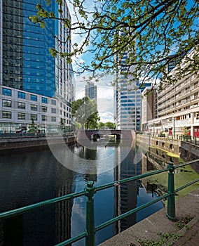 Rotterdam cityscape with canal and buildings