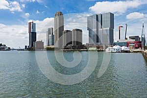 Rotterdam cityscape with canal and buildings