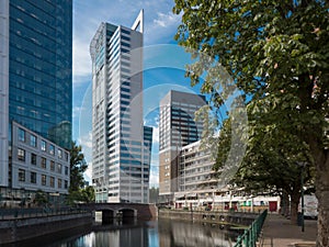 Rotterdam cityscape with canal and buildings