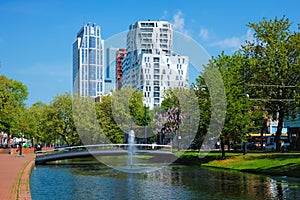 Rotterdam cityscape with modern houses