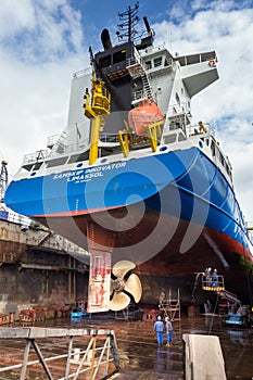 Work ship repair dry dock
