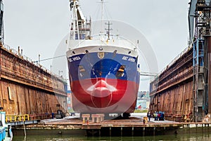 Ship repair dock workers