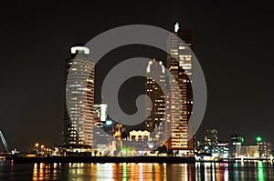 Rotterdam night view of downtown