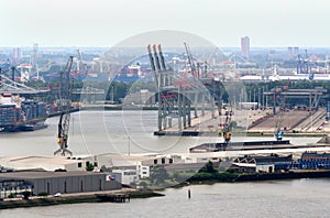 Rotterdam port seen from above