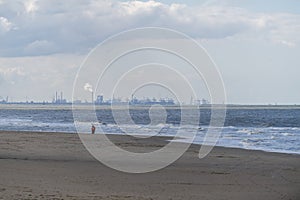 Rotterdam refineries factory at the horizon