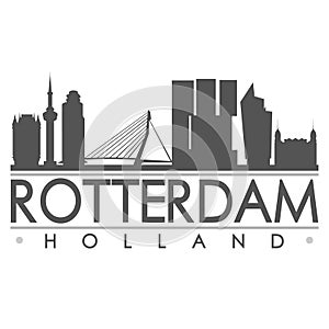 Rotterdam Silhouette Design City Vector Art