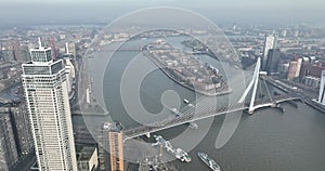 Rotterdam skyline, city in The Netherlands.