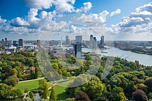 Rotterdam skyline with Erasmus bridge