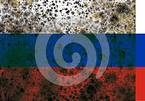 The rotting flag of Russia. Plague. Sick. The share of the occupier and the terrorist. Fungus and death on the Russian flag