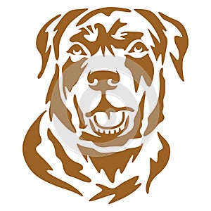 Rottweiler Dog Face Printable Vector Stencil Art