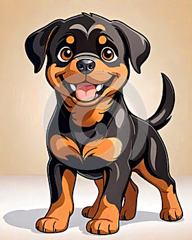 Rottweiler puppy dog cartoon character