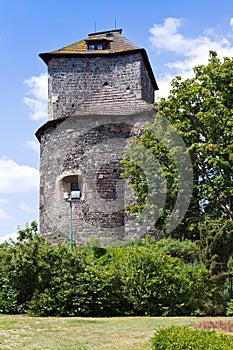 Rotunda and castle from 1200, Tynec nad Sazavou town, Central Bohemian region, Czech republic