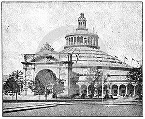 The Rotunda, the center of the exhibition. Vienna World`s Fair, 1873.