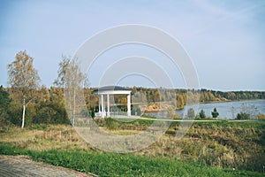 Rotunda in Demino Park, Rybinsk, Russia, October 3, 2020