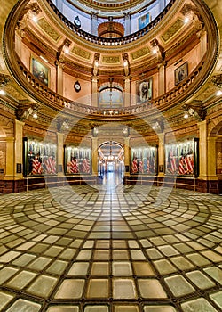 Rotunda glass floor of Michigan Capitol