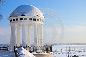 Rotunda on river Volga quay in Yaroslavl