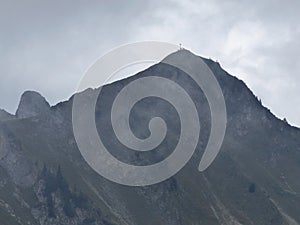 Rotwand mountain peak from RuchenkÃ¶pfe mountains, Mangfall, Bavaria, Germany