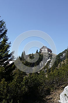 Rotwandhaus at Rotwand mountain, Bavaria, Germany