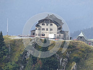 Rotwandhaus from RuchenkÃ¶pfe mountains, Mangfall, Bavaria, Germany