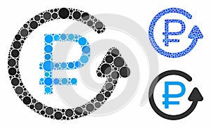 Rouble Chargeback Composition Icon of Spheric Items