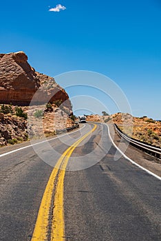 Roud of Mojave Desert near Route 66 in California.