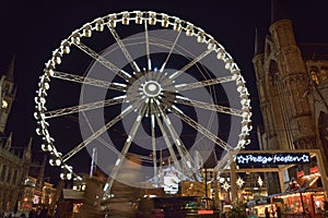 Roue de paris ferry wheel in Ghent, Christmas