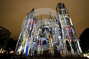 Rouen - The cathedral at night