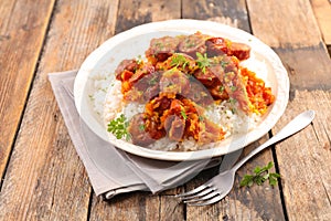 Rougail saucisse, creole dish