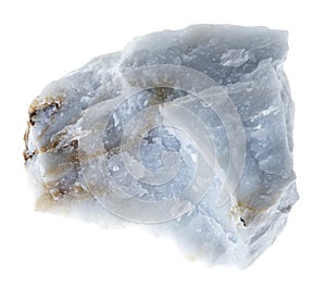 rough Angelite (Blue Anhydrite) stone on white