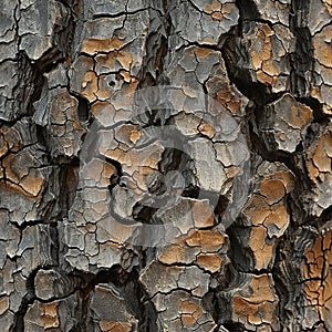 Rough bark texture of an old tree