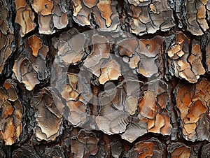 Rough bark texture of an old tree