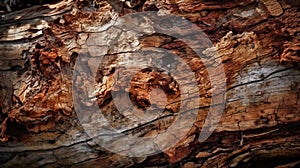 Rough and barky textures tree trunk. AI generated