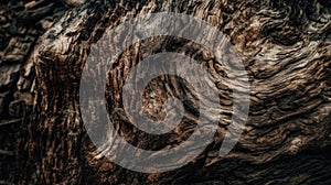 Rough and barky textures tree trunk. AI generated