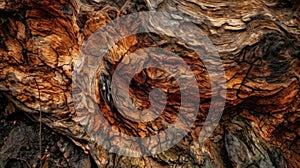 Rough and barky textures tree trunk. AI generated