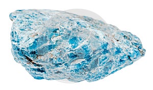 rough blue apatite rock isolated on white