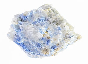 rough blue vishnevite stone on white