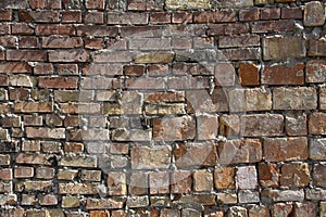 Rough bricklaying close up