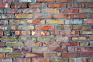 Rough brickwork of low quality bricks