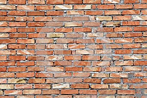 Rough brown brick wall background texture