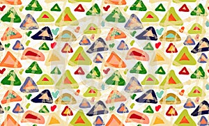 Rough brush colored triangles with stains
