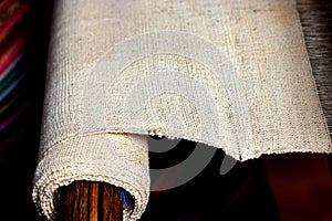 Rough cotton fabric on loom, raw material plain fabric for natural dyeing