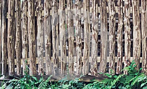 Rough crackled wooden fence with clipping paths