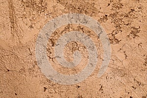 Rough crumbling texture of mud wall