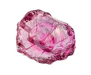 rough crystal of Rhodolite (pyrope) isolated photo